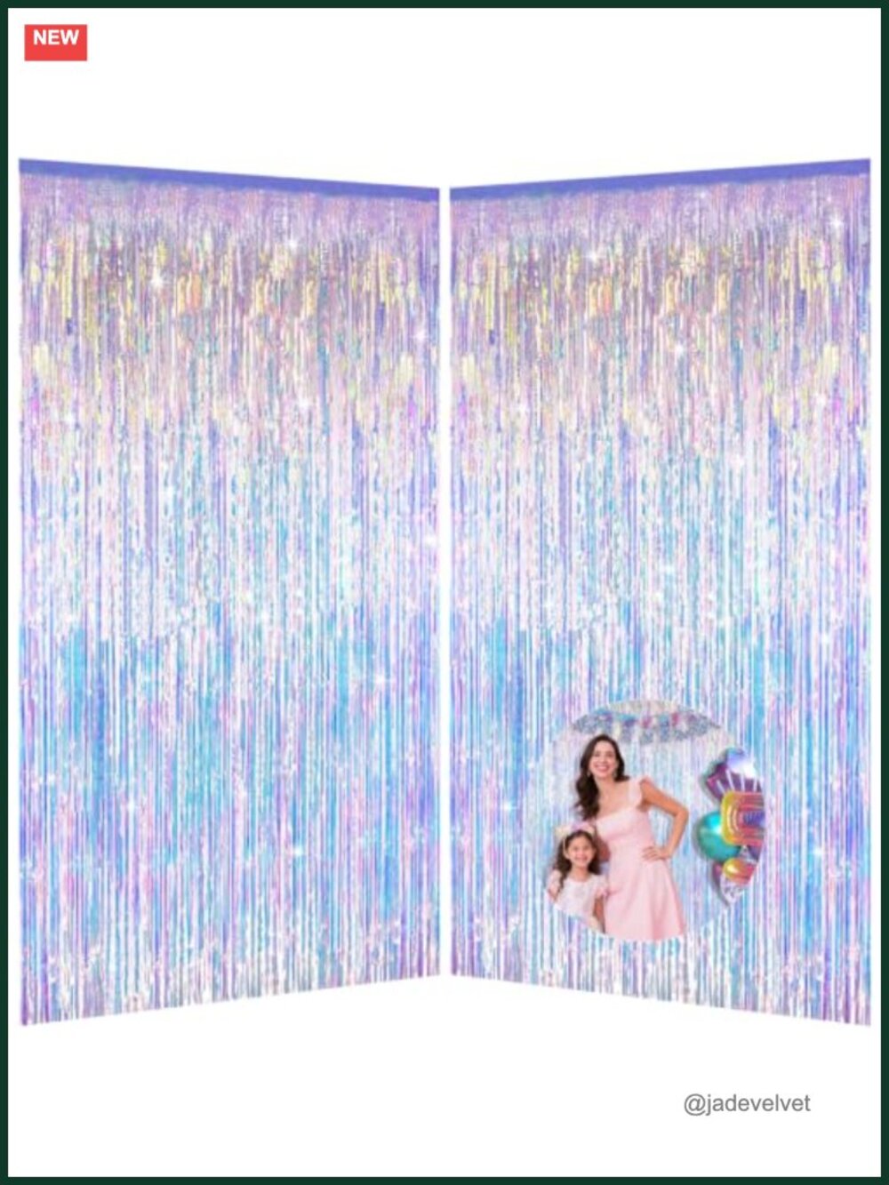 Iridescent Foil Fringe Backdrop Party Decorations Photo Booth Aurora